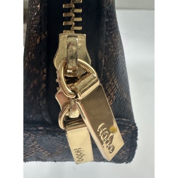 Hobo The Original Brown Leopard Cheetah Print Leather Purse Handbag Bag - Picture 6 of 13